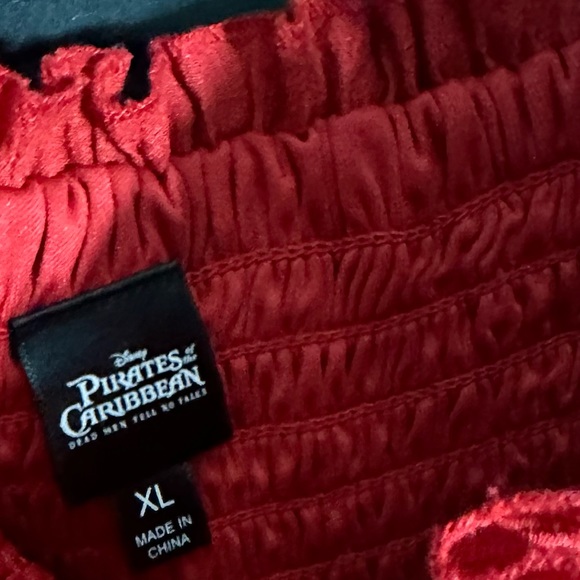 Disney Pirates Of The Caribbean Red Smoked Off Shoulder Dress Size XL - Picture 8 of 8